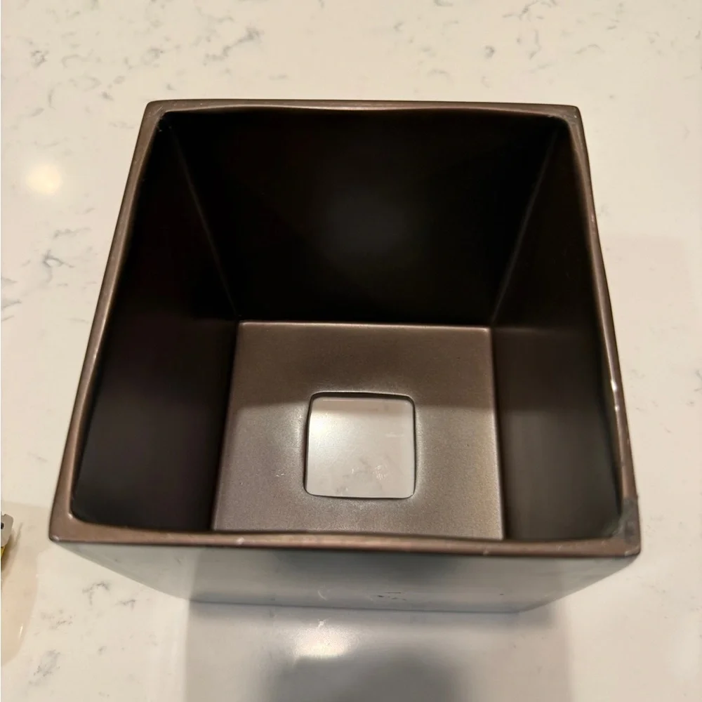 Ancora Gray Lucite Tissue Box Cover featuring a Gold Mandala Boho Floral Design